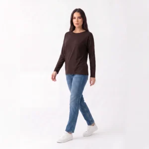 T-shirt basic z długim rękawem